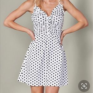 Venus White polka dot dress- Size Large